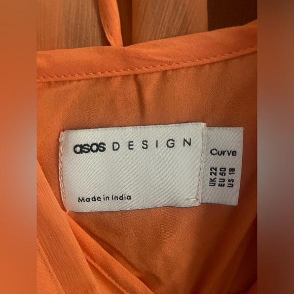 ASOS curve pleated high slit midi dress - Picture 2 of 4